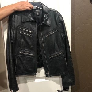 DKNY leather jacket size 8
